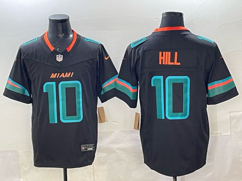 Men Miami Dolphins 10 Hill black Nike 2025 Limited Nike NFL Jersey 06